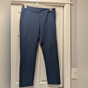 Betabrand Blue side-zip stretch dress pants skinny leg size medium